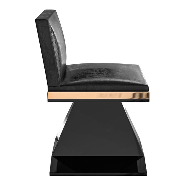 "Amendola" Chair With Stainless Steel and Bronze Details For Sale In Los Angeles - Image 6 of 8