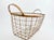 Metal Mid-Century French Distressed White Wire Gathering Basket With Ball Feet & Handles For Sale - Image 7 of 7