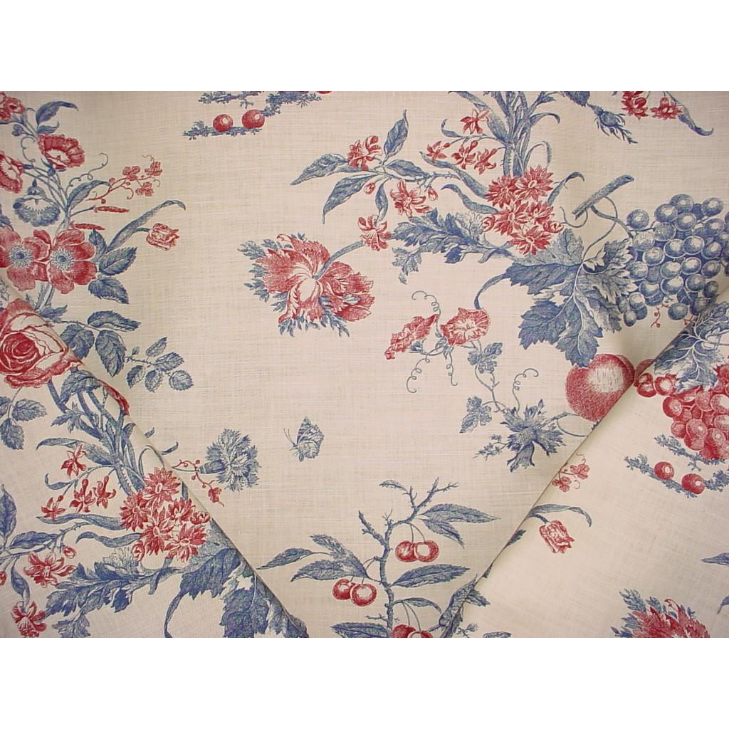 Modern Lee Jofa Bordeaux Toile Red Blue Country French Upholstery