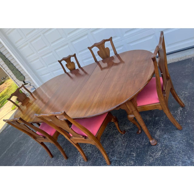 American Vintage Statton Dining Room Set Table and 6 Chairs For Sale - Image 3 of 12