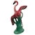 Set of two Mid-century pink and green ceramic open-wing flamingo tabletop pottery statues. Each statue features a...