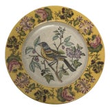 Vintage Mark Roberts 10.25” Decorative Bird Plate B Yellow Border Rare E2. For Sale