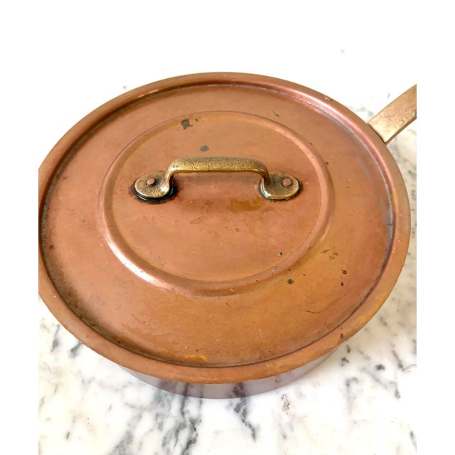 Vintage Copper Saucepan With Lid For Sale - Image 4 of 8