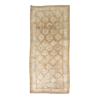 Early 20th Century Zabihi Collection Geometric Beshir Turkeman Gallery Size Rug - 5'2" x 11'5" For Sale
