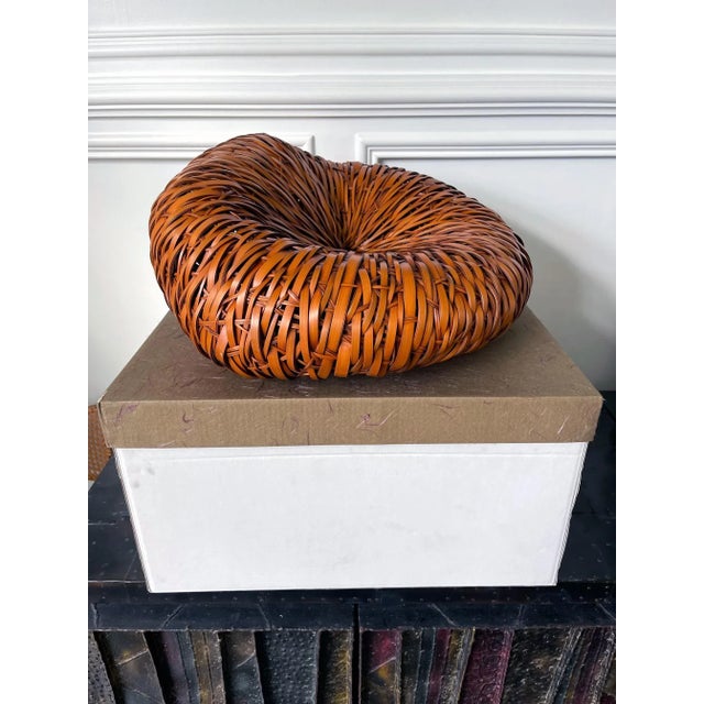 Brown Early 21st Century Contemporary Japanese Woven Bamboo Sculpture by Mimura Chikuho For Sale - Image 8 of 13