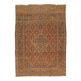 Antique Tabriz Carpet, Persian Rug, Handmade Oriental, Terracotta, Brown, Beige For Sale