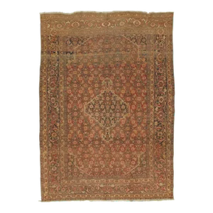 Antique Tabriz Carpet, Persian Rug, Handmade Oriental, Terracotta, Brown, Beige