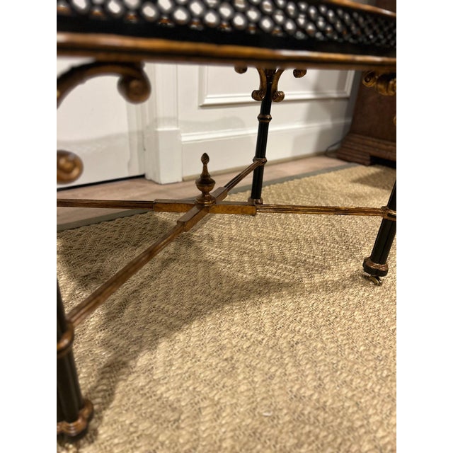 2010s Ej Victor Coffee Table With Fretwork Gallery For Sale - Image 5 of 11