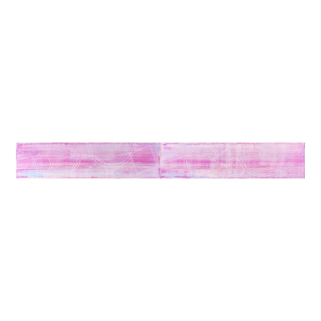 Rebecca Koury "Elemental Landscape" Pink Lavender Large Diptych Contemporary Abstract, Acrylic on Canvas/Panel, Carmel California Art, Back to Basics For Sale
