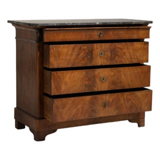 19th Century Biedermeier Chest of Drawers with Marble Top For Sale