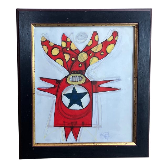 Contemporary Original Wayne Cunningham Abstract Painting/Drawing Framed For Sale