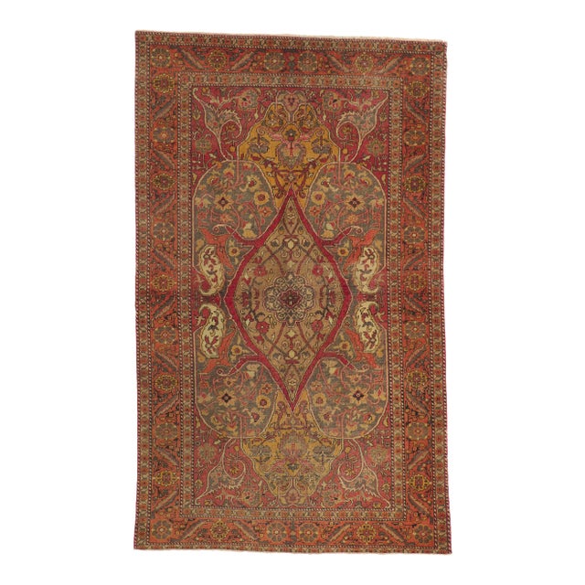 Mid 20th Century Vintage Turkish Sivas Rug - 04'04 X 07'07 For Sale