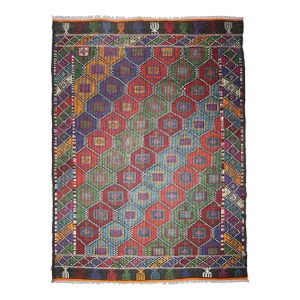 1970s Handwoven Turkish Nomadic Cicim Kilim for Floor-5'7'' X 7' 10''