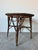 Brown Vintage Boho Chic Bamboo and Rattan Round Accent Table For Sale - Image 8 of 12
