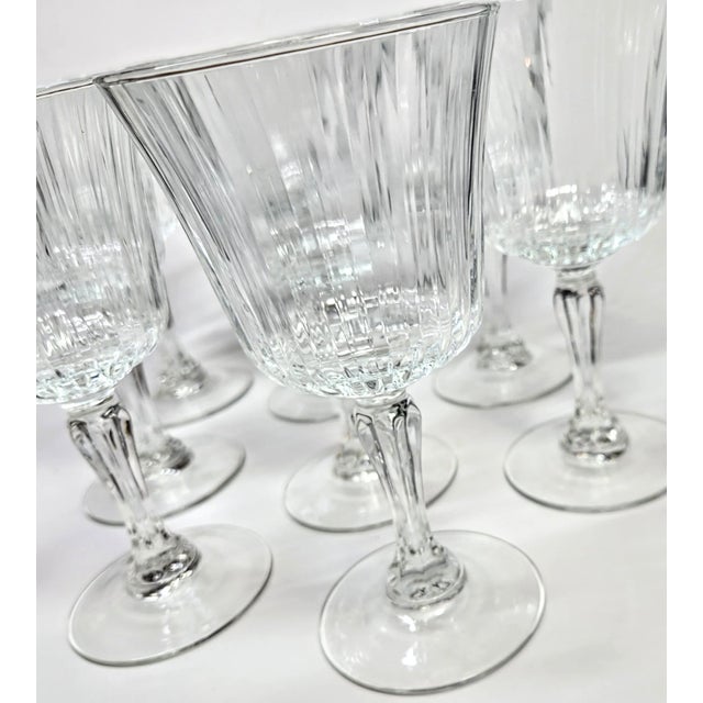 Fluted French Water Goblets- Set of Eight For Sale - Image 11 of 12