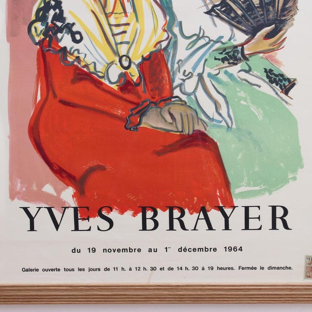 Vintage French Exhibition Poster by Yves Brayer for Galerie Isy Brachot Brussels, 1964 For Sale - Image 13 of 15