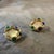 1980s Costume Jewelry Gilt Metal and Cabochon Glasses Italian Clip-on Earrings For Sale - Image 12 of 12