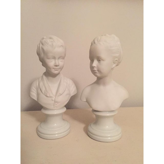 Male and female pair of busts stamped Limoges on bottom. Female measuring .25" (7.5) taller than Male.