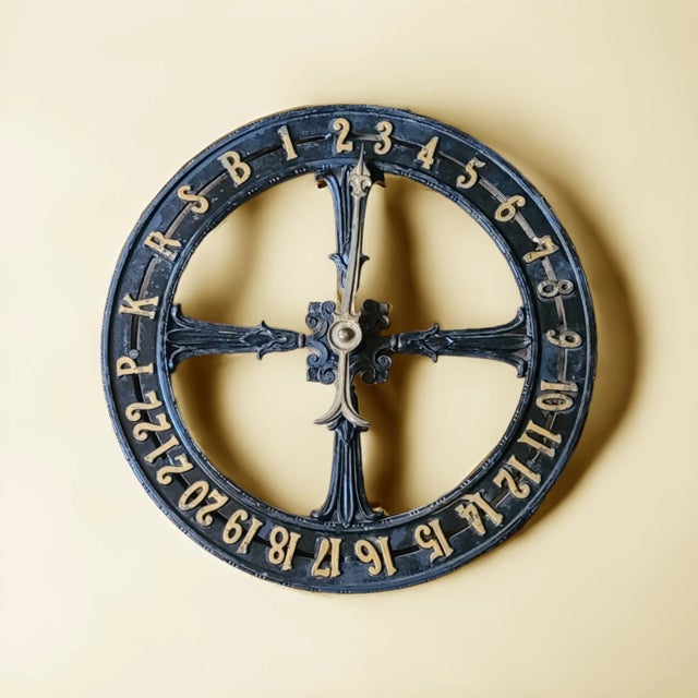 An original cast iron elevator floor indicator dial. With original bronze hand. Excellent original condition Circa early...