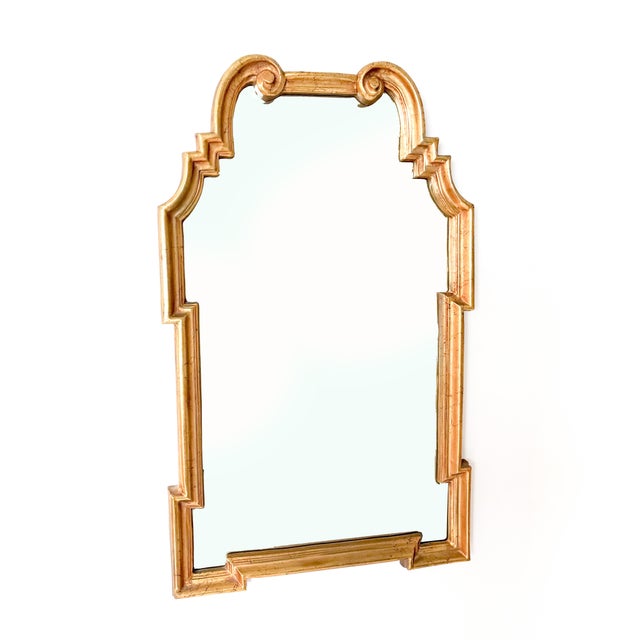 French Late 20th Century Large Hollywood Regency LaBarge Style Giltwood Mirror For Sale - Image 3 of 8