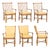 Set of Six Pierce Martin Modern Bamboo and Rattan Wrapped Arm Chairs For Sale