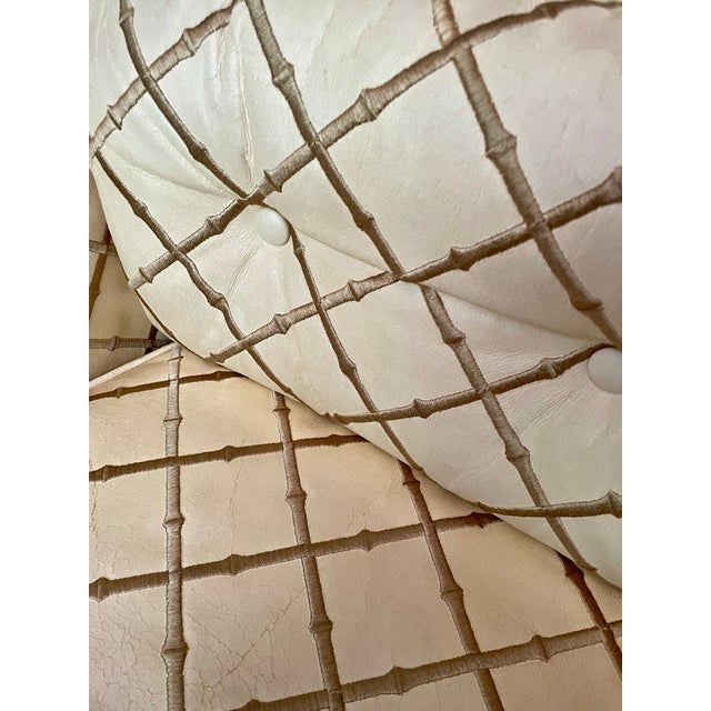 Late 20th Century Late 20th Century Art Deco Oxford Ltd. Chair With Embroidered Leather For Sale - Image 5 of 12