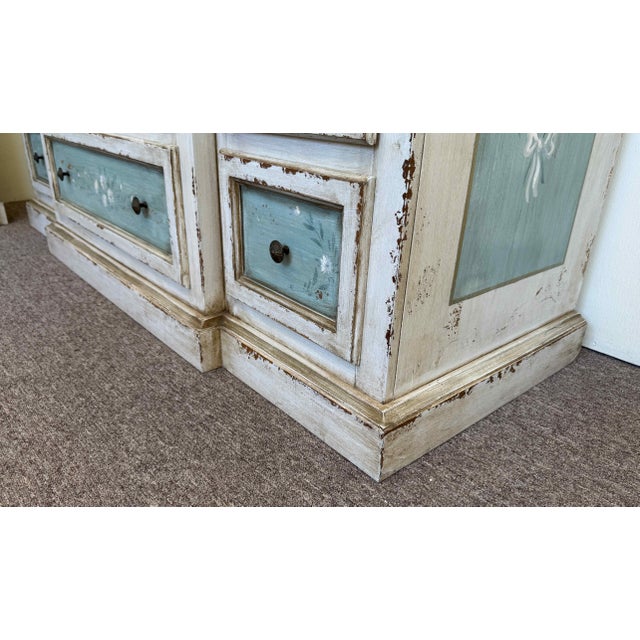 Vintage Hand Painted Shabby Chic Chest of Drawers For Sale - Image 10 of 12