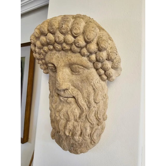 Greek God Face in Terracotta, 1950s For Sale - Image 6 of 13