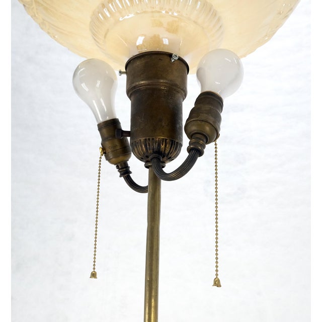 Adjustable Height Heavy Brass Tripod Base Claw Feet Antique Floor Lamp For Sale - Image 6 of 17