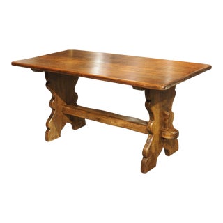 French Carved Oak and Pine Table From the Pyrenees, Circa 1950s For Sale