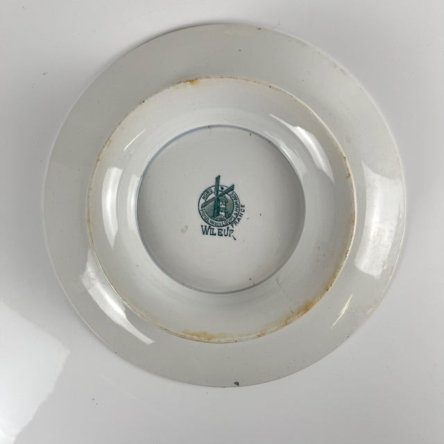 Presentation Plate on Foot in Ironstone from Moulins Des Loups, 1890s For Sale - Image 12 of 14