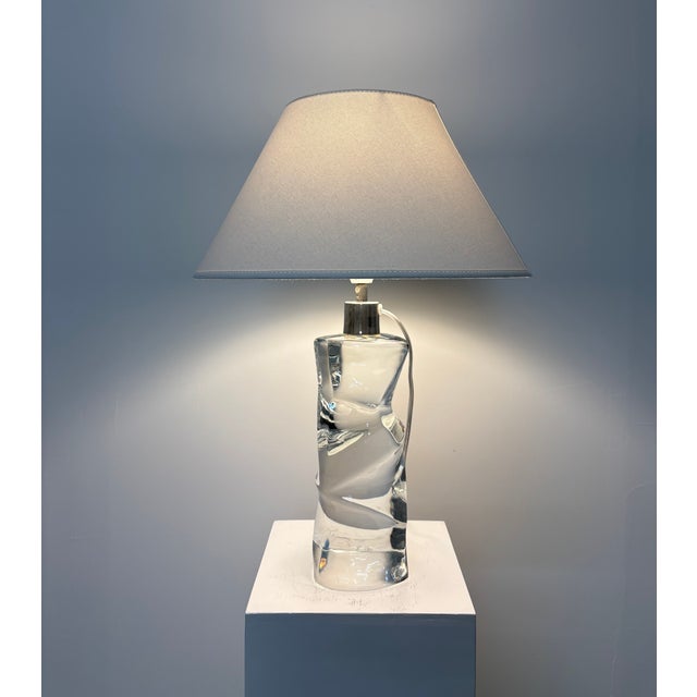Modern Glass Table Lamp by Olle Alberius for Orrefors, 1960s For Sale - Image 8 of 10