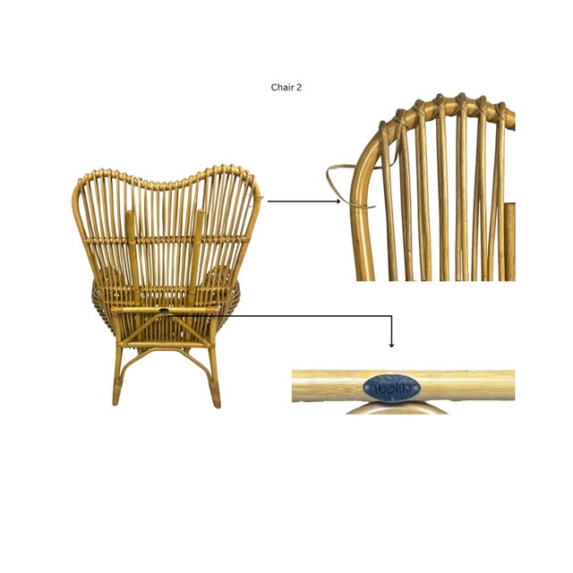 Late 20th Century Pair of Ibolili Round Back Rattan Chair For Sale - Image 13 of 14