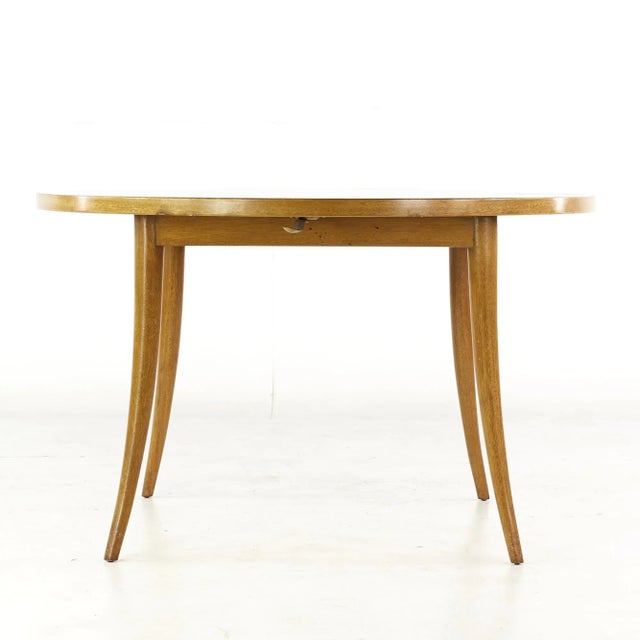 Mid 20th Century Harvey Probber Mid Century Saber Leg Bleached Mahogany Extension Dining Table With 1 Leaf For Sale - Image 5 of 11
