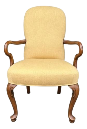 Queen Anne Style Upholstered Armchair