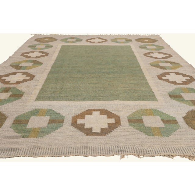 Mid-Century Modern Vintage Swedish Rollakan Rug, 06'03 X 09'09 For Sale - Image 3 of 11