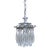 Vintage Crystal Prismatic Pendant Chandelier With Silver Frame For Sale