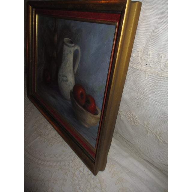 Mid Century Oil on Canvas Board Artist Signed Still Life Framed For Sale - Image 10 of 14
