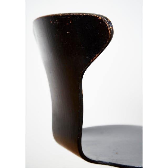 Black Model 3115 Mosquito Munkegaard School Chair by Arne Jacobsen for Fritz Hansen, 1960s For Sale - Image 8 of 14