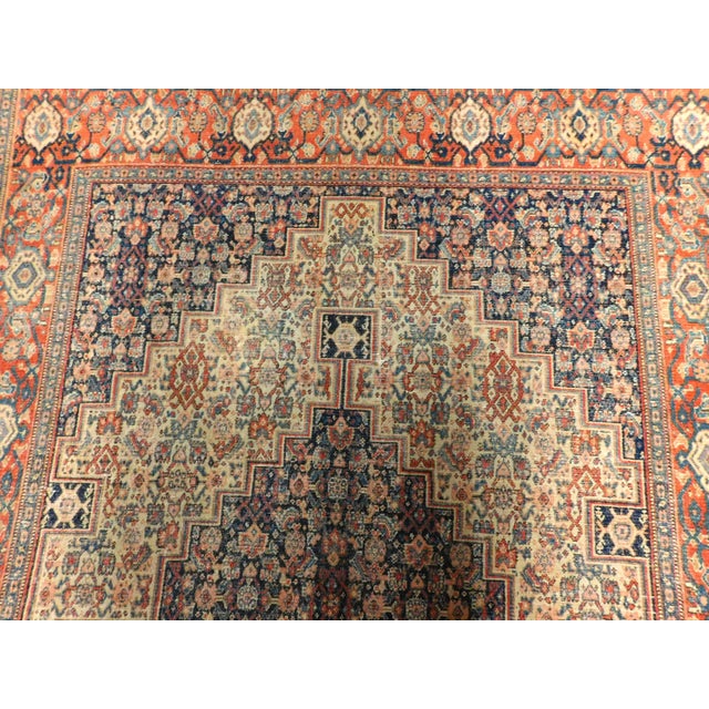 Antique Hand Knotted Persian Senneh Area Rug - 4'2"x 6'2" For Sale In Los Angeles - Image 6 of 12