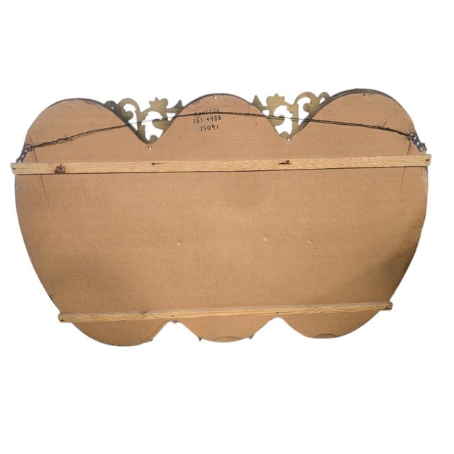 Vintage Hollywood Regency Triple Oval Gilt Wall Mirror For Sale - Image 4 of 6
