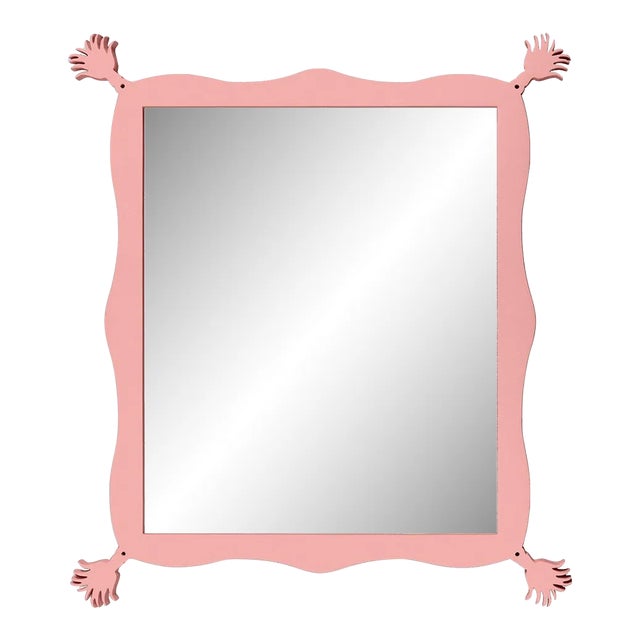 Fleur Home Carnival Iko Iko Rectangle Mirror in Pink Punch, 45x55 For Sale