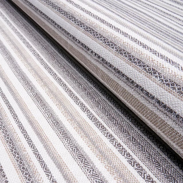 Rustic Sample - Schumacher Dylan Indoor/Outdoor Fabric in Gray For Sale - Image 3 of 3