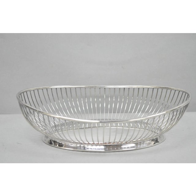 Silver Vintage Gorham Yc743 English Victorian Silver Plated Wire 11" Bread Fruit Basket For Sale - Image 8 of 10
