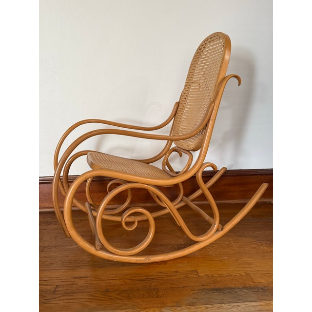 Vintage Thonet Style Bentwood and Cane Rocking Chair For Sale - Image 11 of 11