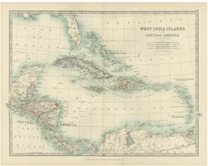 Map of the West India Islands and Central America, 1903