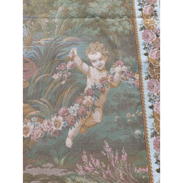Vintage Aubusson Style Jaquar Tapestry with François Boucher Design, 1970s For Sale - Image 9 of 18