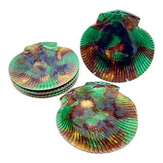Wedgwood Majolica Tortoiseshell Seafood Plates, Per Item For Sale