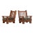 A Pair of French Heavy Oak Brutalist Style Open Arm Chairs, C. 1960. For Sale