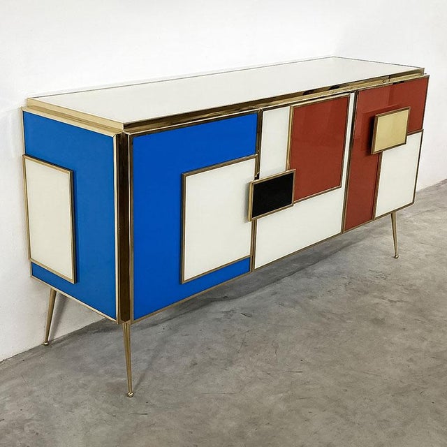 Glass Door Sideboard, 1980s For Sale - Image 4 of 6